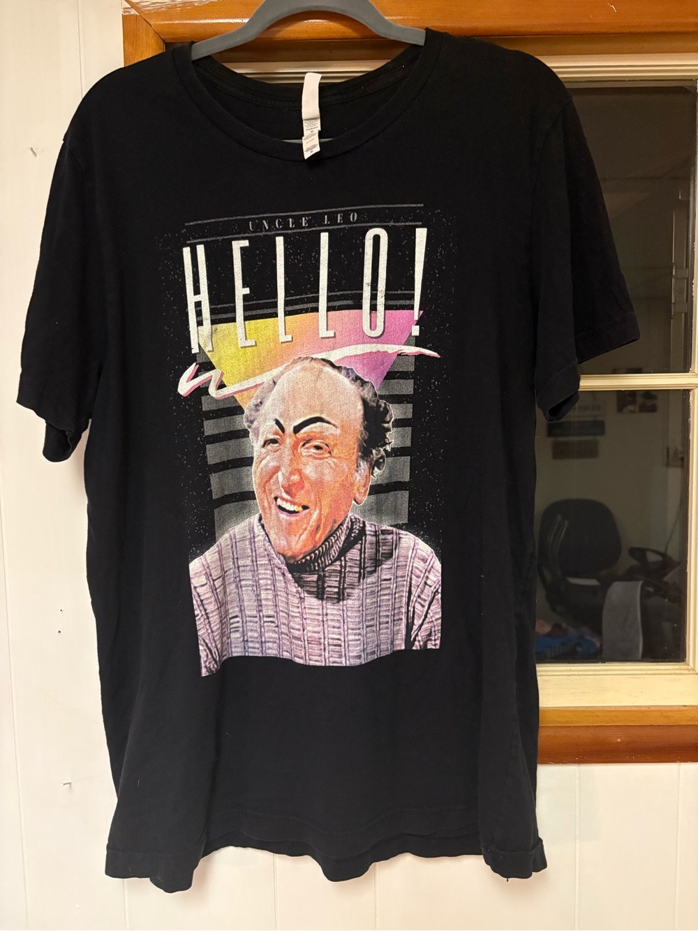 Bella+Canvas Black 'HELLO' Graphic Tee with Multicolor Portrait